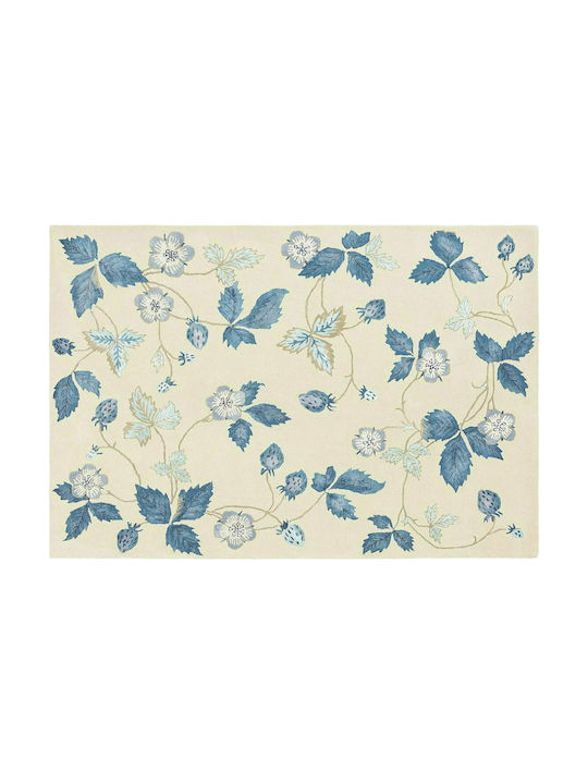 Wedgwood BC291711 Handmade Rug Rectangular Wool Ivory Blue Wild Strawberry Cream