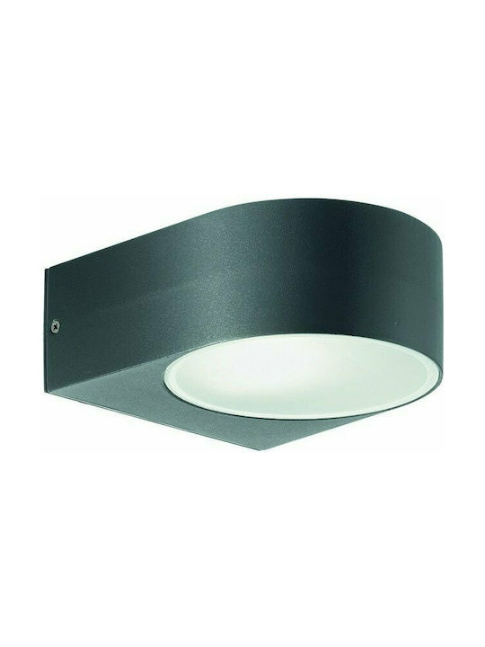 Ideal Lux Iko AP1 Modern Wall Lamp with Socket E27 Gray Width 14cm