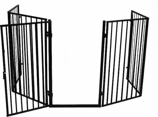 Kaminer 00002961 Metallic Fireplace Screen with 5 Panels 160x60x74.5cm Black