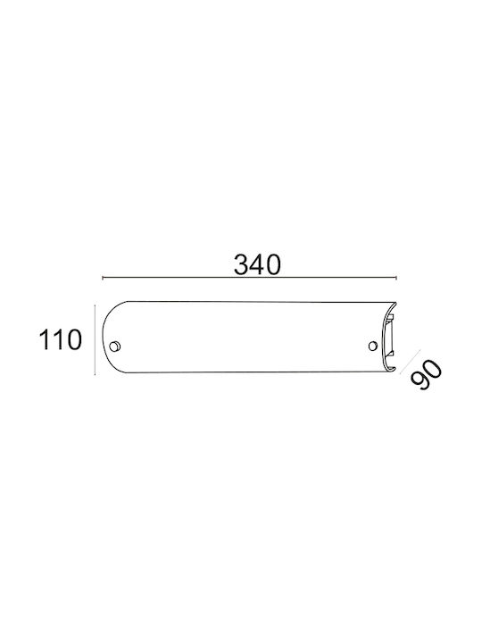 Aca Modern Lamp Wall with Socket E14 White 34x11x9cm