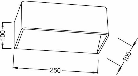 Aca Nephele Classic Lamp Wall with Integrated LED and Natural White Light 25x10x10cm