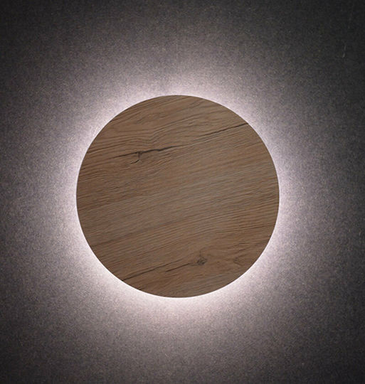 Aca Eclipse Modern Lamp Wall with Integrated LED and Warm White Light Brown 30x3.6cm