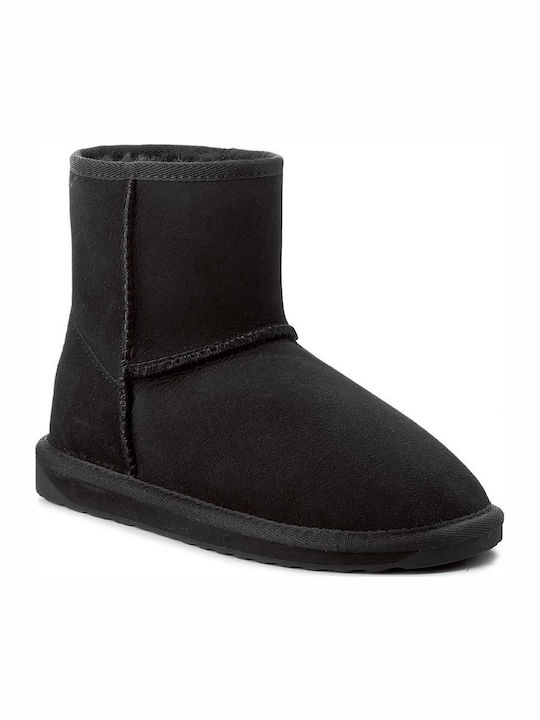 Emu Australia Stinger Suede Women's Ankle Boots with Fur Black