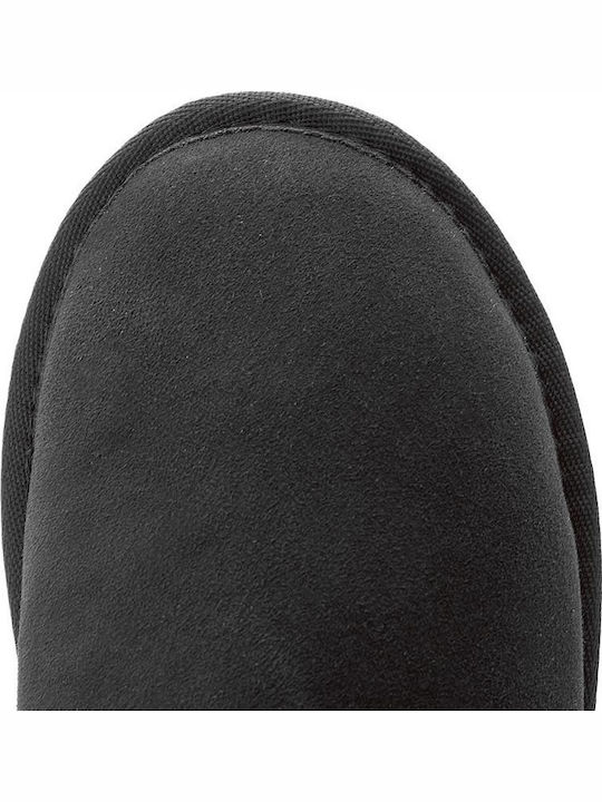Stinger Suede Γυναικεία Μποτάκια με Γούνα Μαύρα