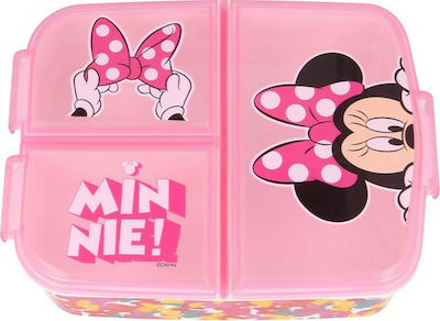 Stor Minnie Mouse Kids Lunch Plastic Box Pink L19.5xW16.5xH6.7cm