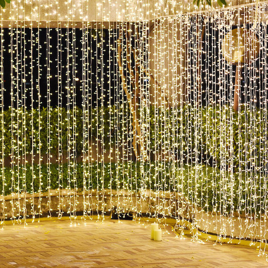 480 Λαμπάκια LED 3μ. x 300εκ. Θερμό Λευκό τύπου Κουρτίνα