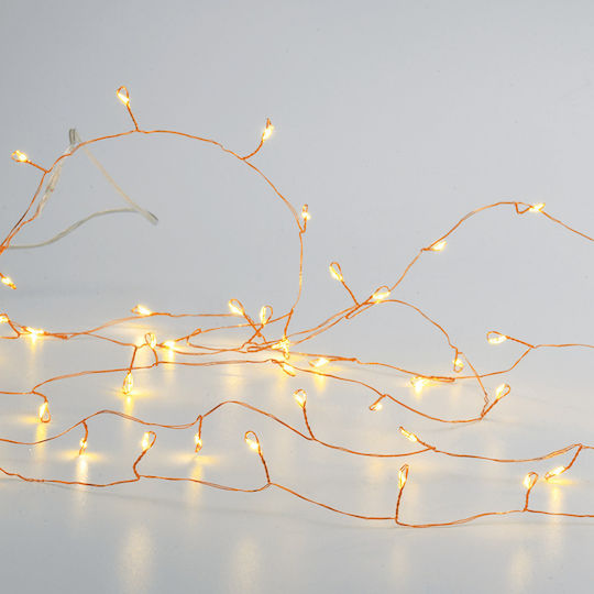50 Λαμπάκια LED 2.8μ. Θερμό Λευκό Μπαταρίας σε Σειρά