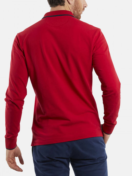 La Martina Men's Long Sleeve Blouse Polo Red