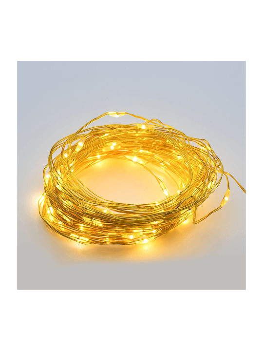 50 Lights LED 5.1m. Warm White Battery in String 1pcs