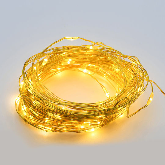50 Λαμπάκια LED 5.1μ. Θερμό Λευκό Μπαταρίας σε Σειρά