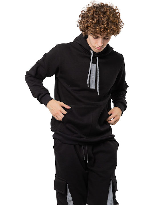 Tony Couper H22/22 Men's Sweatshirt with Hood and Pockets Black H22-22