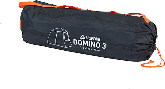 Bigfour Domino 3 Σκηνή Camping Λευκή με Διπλό Πανί 3 Εποχών για 3 Άτομα 210x210x170εκ.