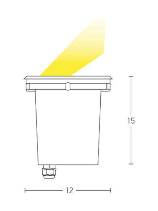 Zambelis Lights Outdoor Floor Lamps Spot LED 8W 15x12cm