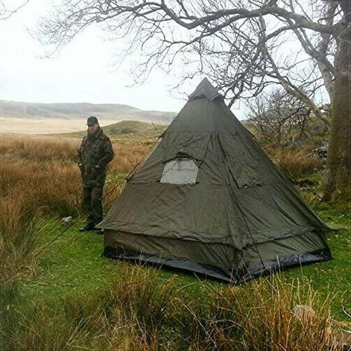 Mil-Tec Καλοκαιρινή Σκηνή Camping Teepee Χακί για 4 Άτομα 290x270x225εκ.