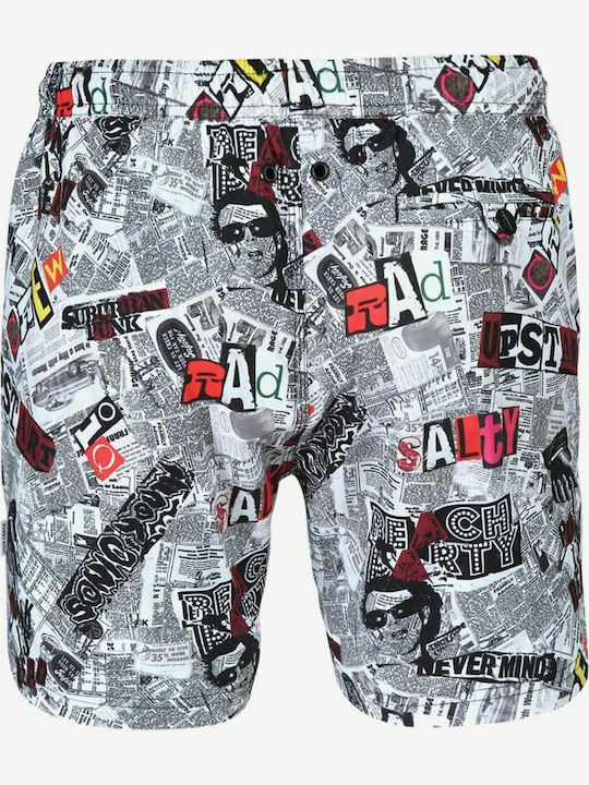 News Costume De Baie Bărbați Pantaloni Scurți Gri Cu Printuri
