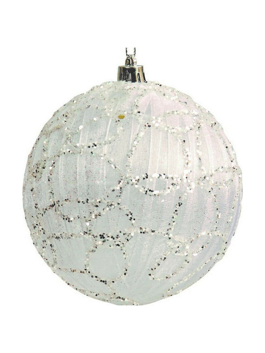 Lianos Weihnachtshänger Kugel Ornament Plastik Silber 8cm