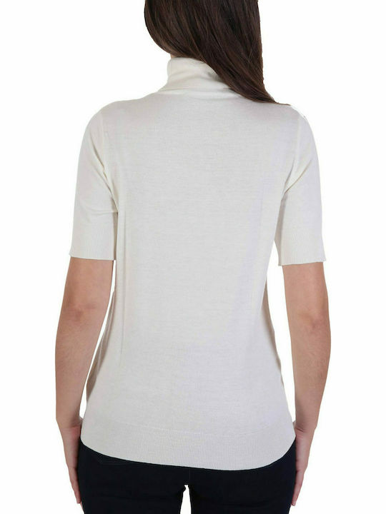 Trussardi Damen Pullover Rollkragen Weiß