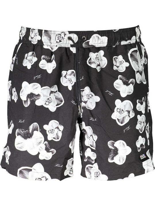 20MBM12 Men's Swimwear Shorts Black with Patterns