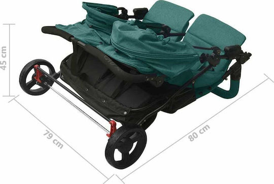 vidaXL Double Stroller Suitable for Newborn Green