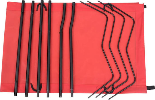 Folding Guest Bed Campaign Single Red 180x60x19cm