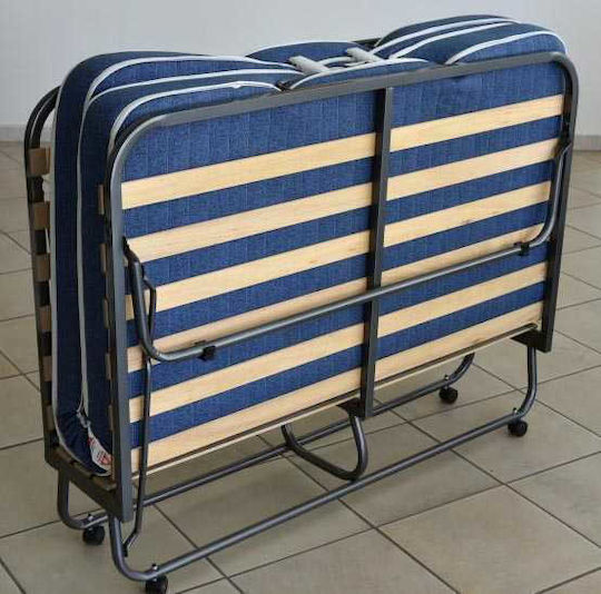 Faltbett mit Matratze 10cm Einzel Schwarz 200x80x33cm