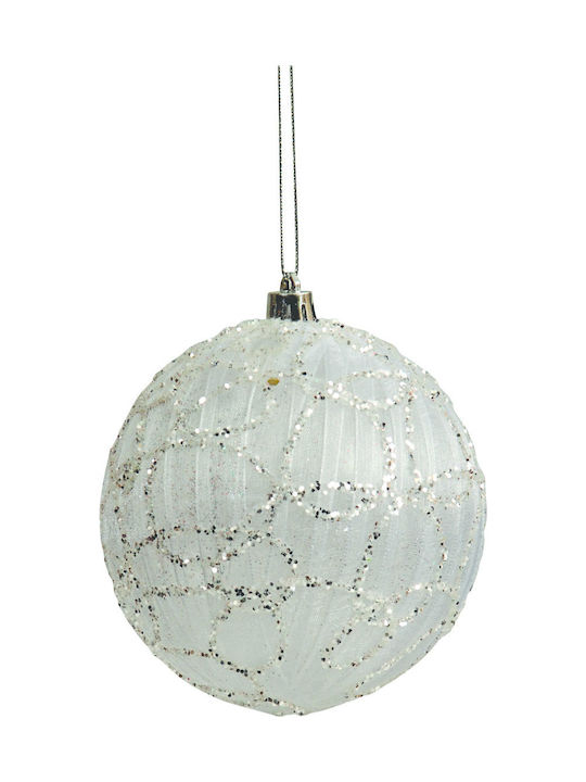 Lianos Christmas Plastic Ball Ornament Silver 10x10cm