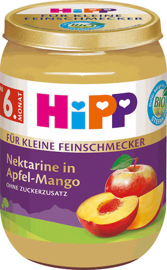 Hipp Fruit puree Apple, Nectarine & Mango with Flavor Apple, Nectarine & Mango No Added Sugar 190gr for 6+ Months