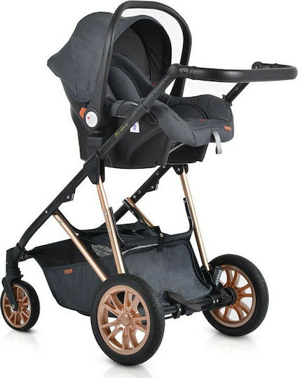 Moni Midas Adjustable 3 in 1 Baby Stroller Suitable for Newborn Black 10.2kg