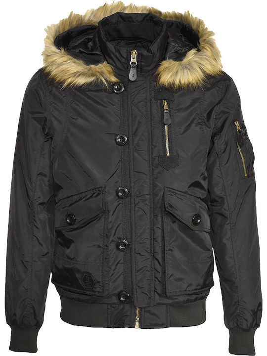 Ice Tech Herren Winter Jacke Bomber Schwarz