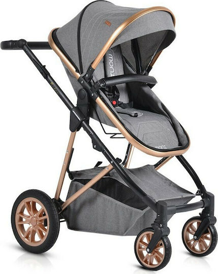 Moni Midas Adjustable 3 in 1 Baby Stroller Suitable for Newborn Gray 10.2kg