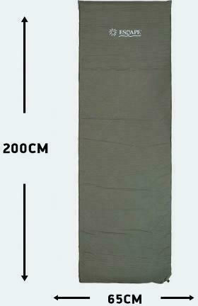 Escape Self-Inflating Single Camping Sleeping Mat 200x65cm Thickness 3.5cm in Khaki color