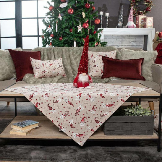 Teoran Christmas Decorative Pillow Zermatt Square Beige 45x45cm