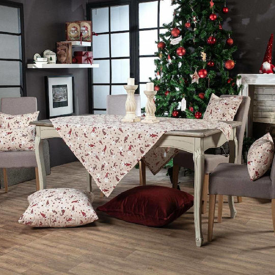 Teoran Christmas Decorative Pillow Zermatt Square Beige 45x45cm