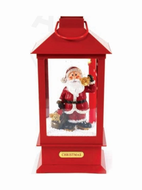 Aca Ornament de Crăciun Lanternă Luminat cu Moș Crăciun Baterie 10x10x20cm 1buc