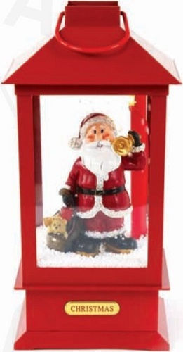 Christmas Decorative Traffic Light Lighted with Santa Claus 10x10x20cm