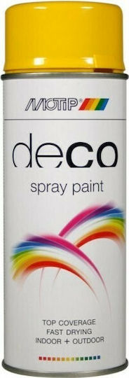 Motip Dupli Spray Paint Deco Acrylic with Shiny Effect Rape Yellow RAL 1021 400ml