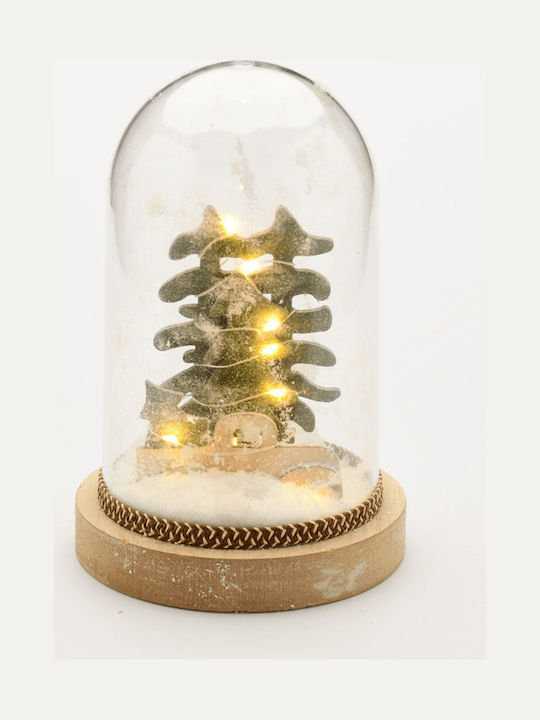 Aca Christmas Motifs Christmas Illuminated Decorative Jar 12x12x18cm Πλαστική με Αυτοκίνητο 12x18cm