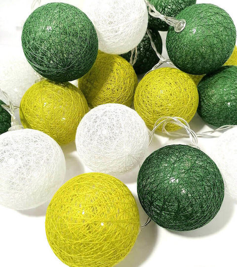 20 Lights LED 2.85m. Warm White Battery in String 1pcs