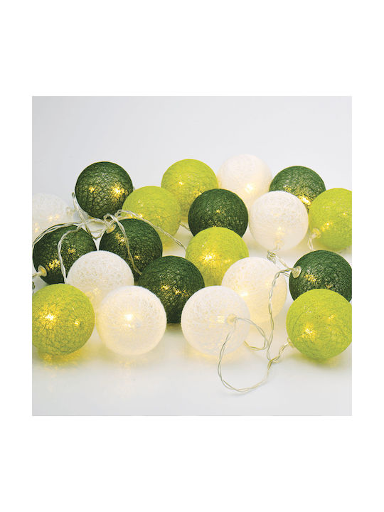 20 Lights LED 2.85m. Warm White Battery in String 1pcs