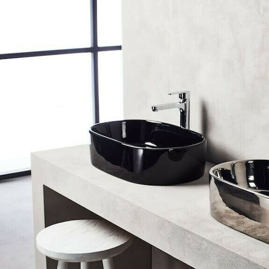 Tema Einbau Badezimmerwaschbecken Porzellan 55x35x14cm Schwarze Tema Einbau Badezimmerwaschbecken Porzellan 55x35x14cm Schwarze
