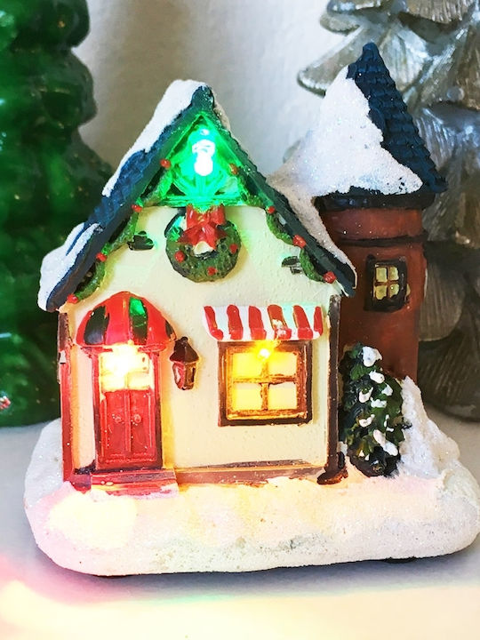 SP Souliotis Christmas Illuminated Decorative House with Battery 9.2x8.5x6cm.
