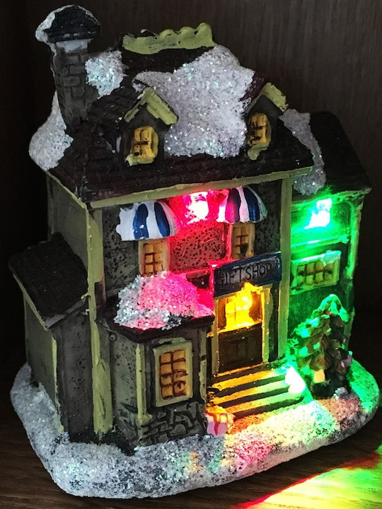 SP Souliotis Christmas Illuminated Decorative House with Battery 10x5cm. Gift Shop