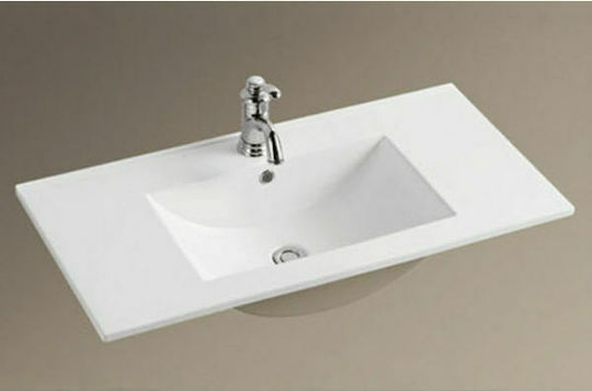 Karag Inset Sink Porcelain 91x47x18cm White