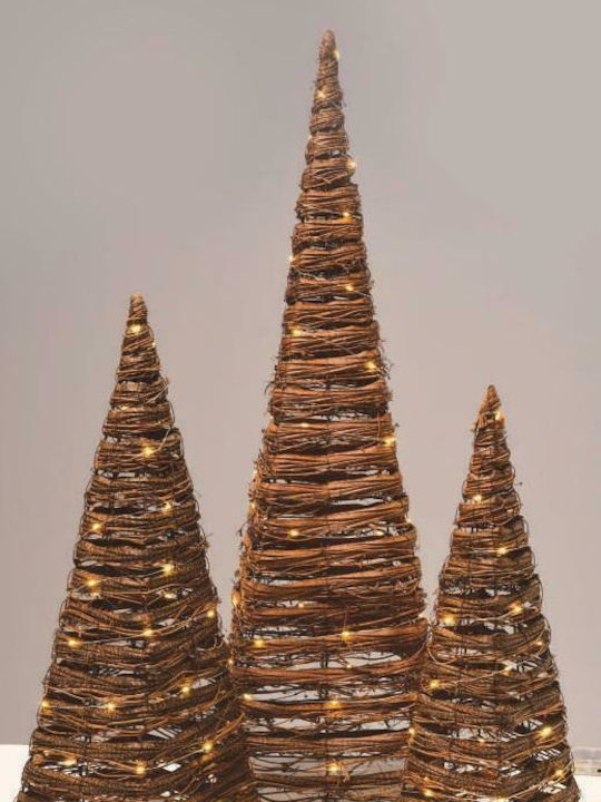 Aca Christmas Decorative Illuminated Metal Tree Pyramid 60cm IP20 Battery Brown