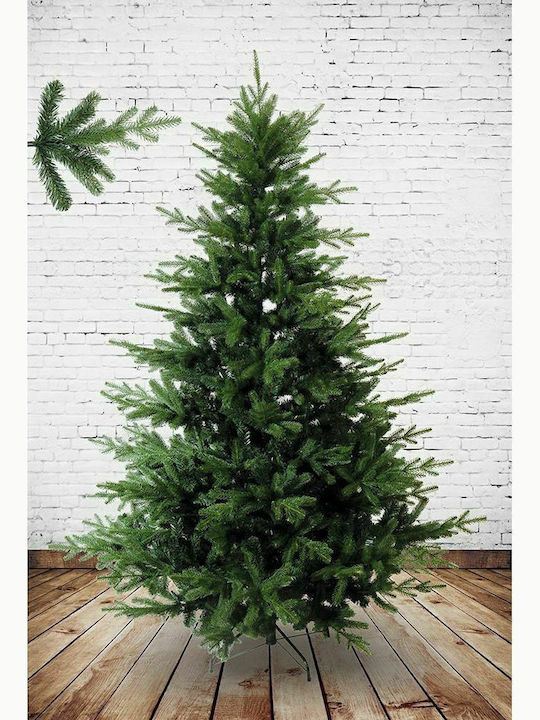 Kinley Christmas Green Tree with Metallic Base and Built in Branches H210cm