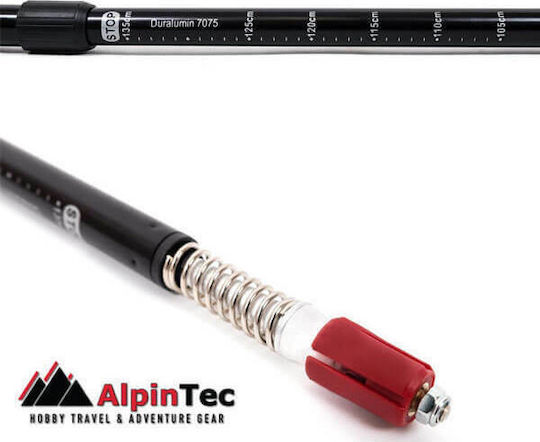 AlpinPro Pair of Telescopic Aluminum Trekking Poles with 3 Sections Thermolite Green 235gr