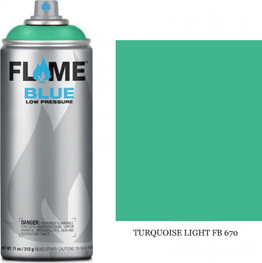Flame Paint Σπρέι Βαφής FB Ακρυλικό με Ματ Εφέ Turquoise Light 400ml