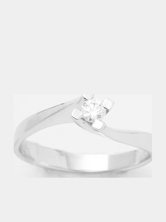 Diamond Jools LR427 Μονόπετρο από Λευκόχρυσο 18Κ με Διαμάντι
