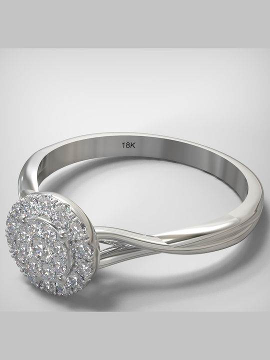 Diamond Jools EM09 Μονόπετρο από Λευκόχρυσο 18Κ με Διαμάντι