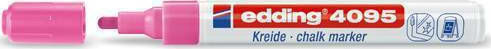 Edding Chalk Marker 4095 Μαρκαδόρος Ροζ Μαυροπίνακα Υγρής Κιμωλίας για Γυαλί Στρογγυλή Μύτη Φωσφοριζέ